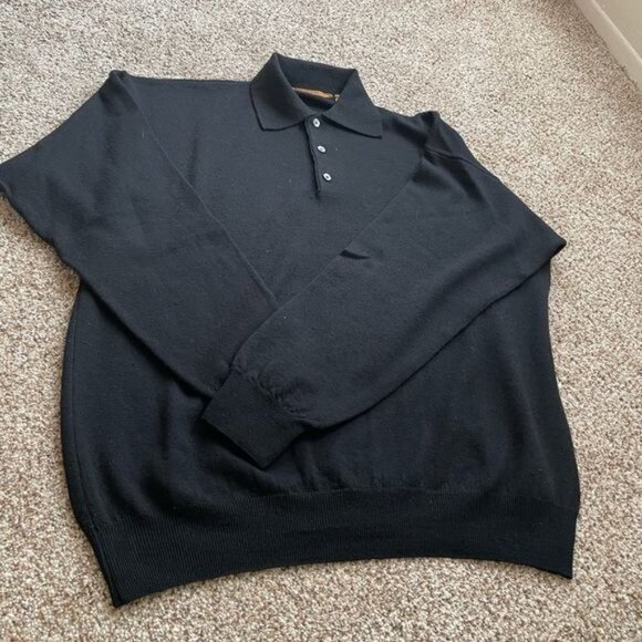 Vintage 80s Merino Wool Sweater Made In Italy By Todays Man Size L - Picture 2 of 8